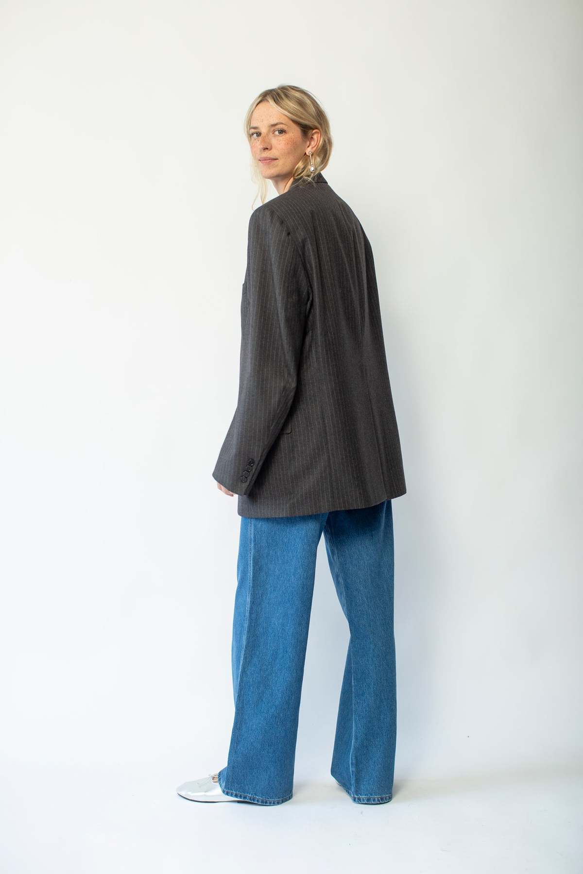 2040364 Grey Striped Blazer