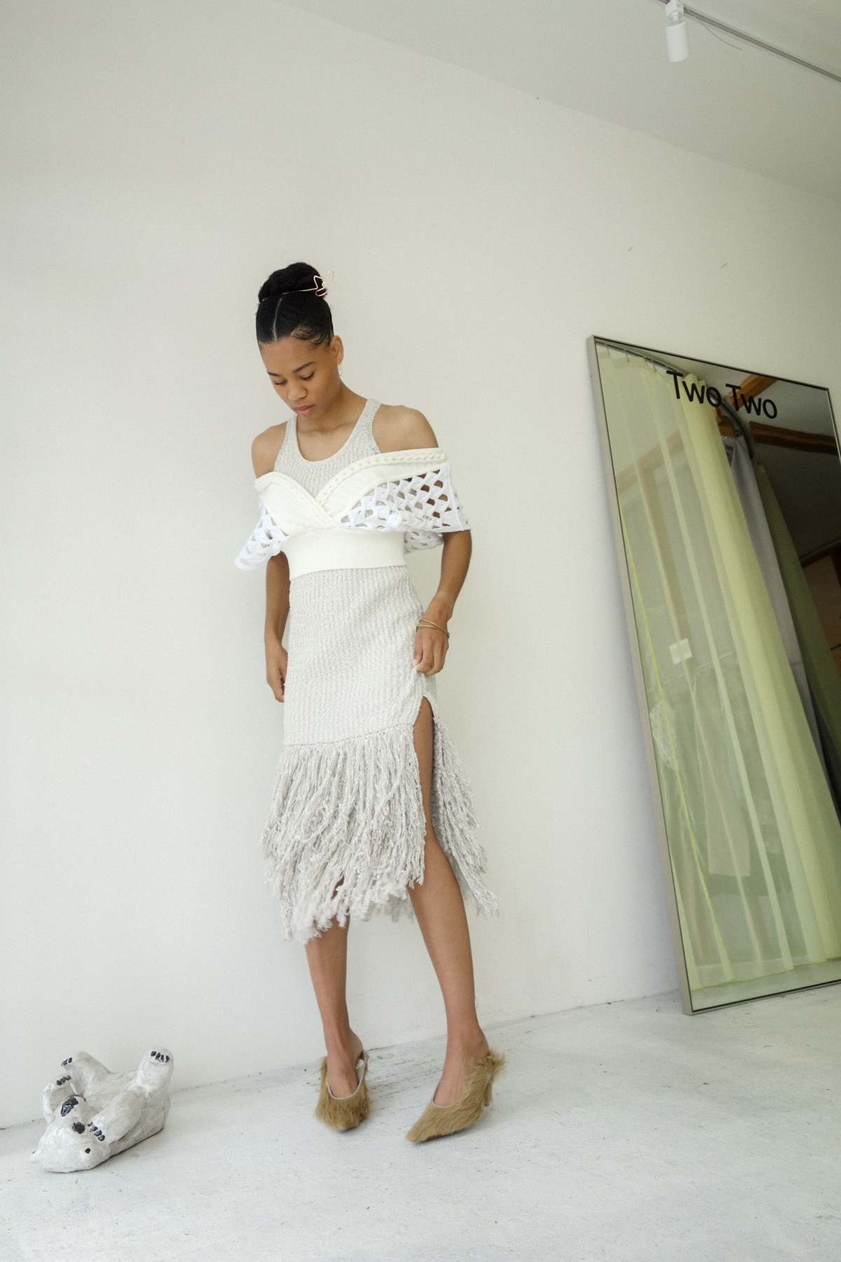 leinwande Braids&Frill Top / White Braids&Frill Top/White