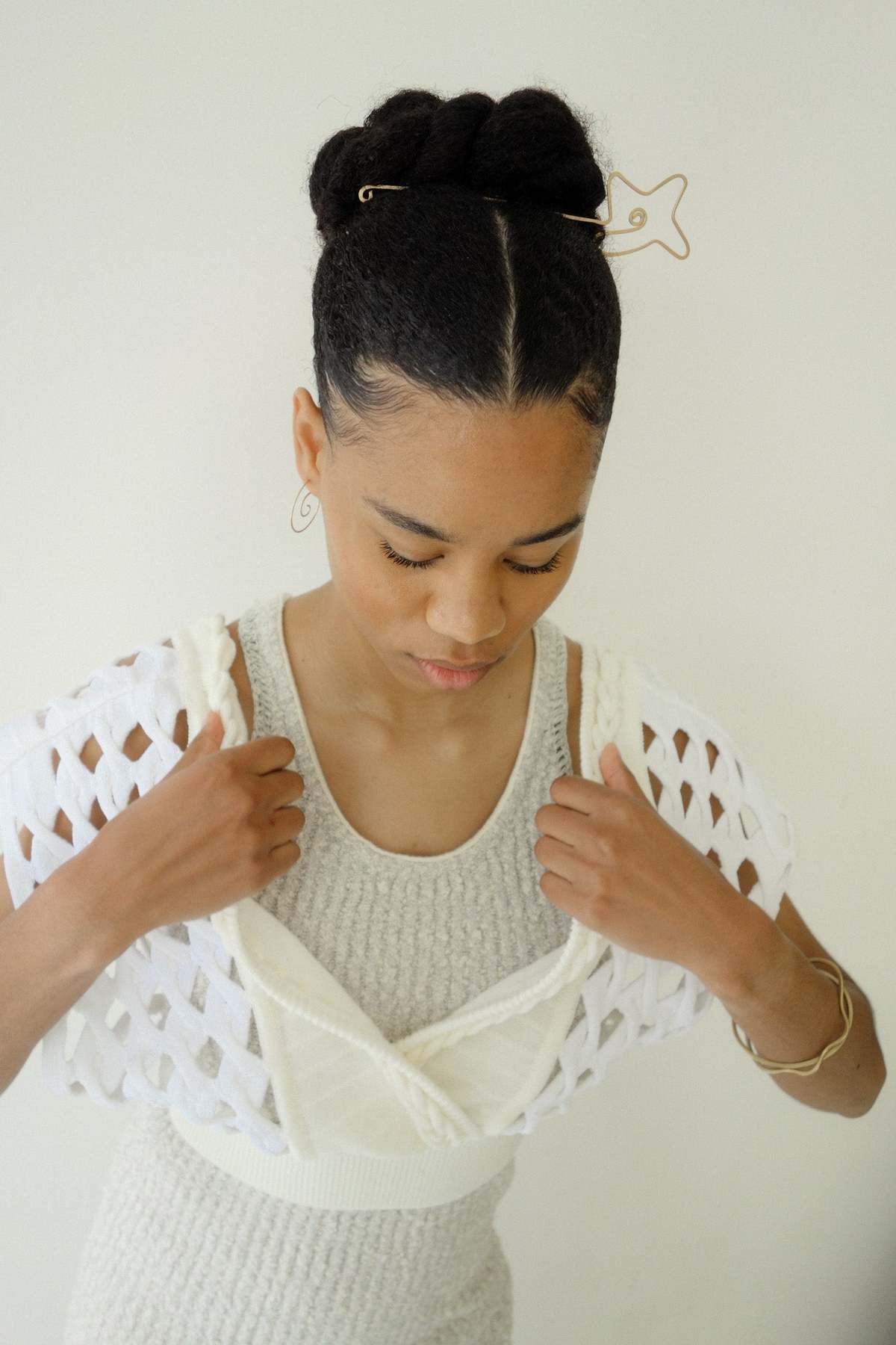 販売卸売 leinwande Braid Knitted Top ブラック ラインヴァンド