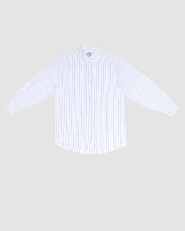 トップス baserange ole Shirt Organic Cotton Baserange Ole Shirt - White/Blue Stripe | Garmentory