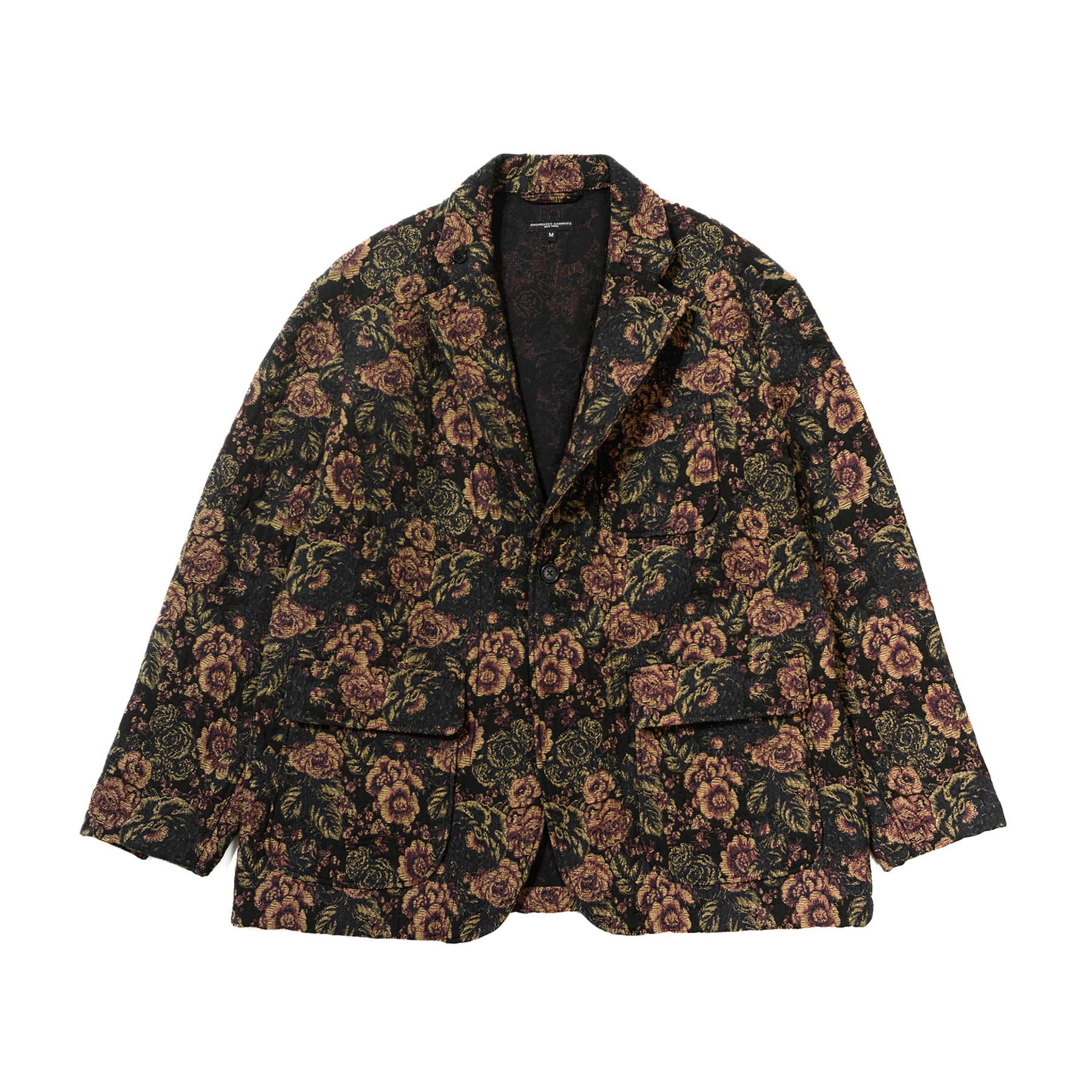 Engineered Garments Loiter CP Jacket - Black/Gold Floral Jacquard 