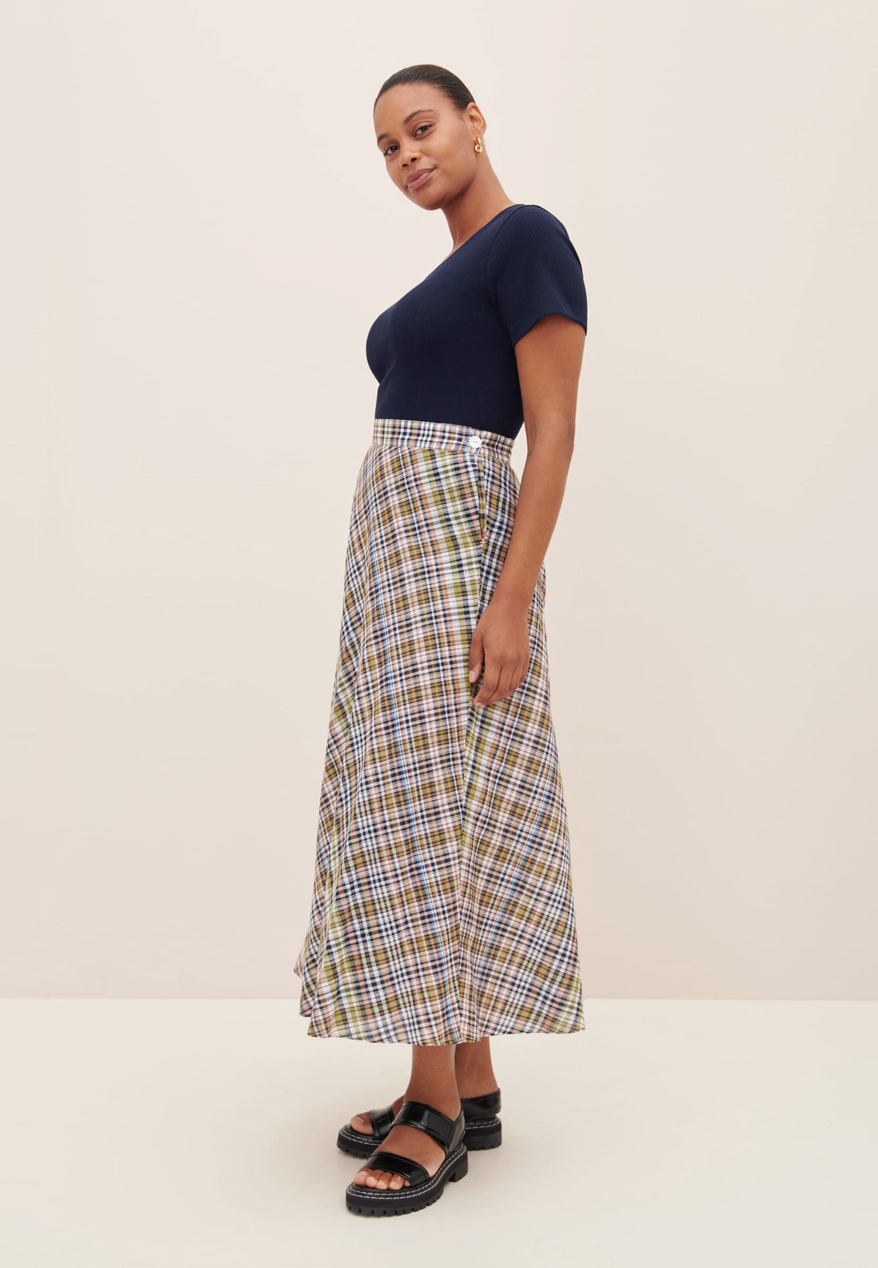 Kowtow Helene Skirt - Vista Check | Garmentory