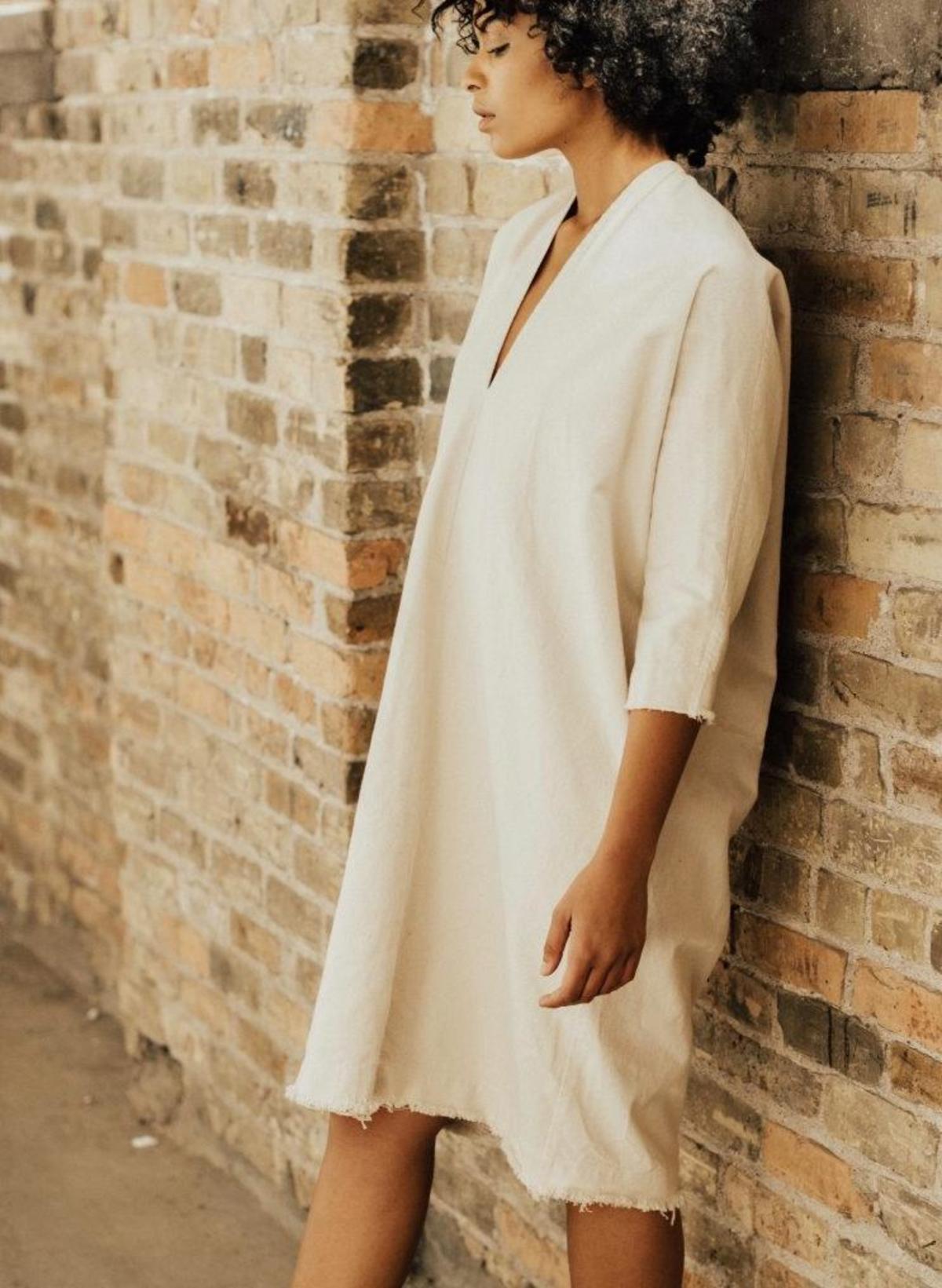 Hackwith Design House Raw Finish Cocoon Dress - Image 2 of 5