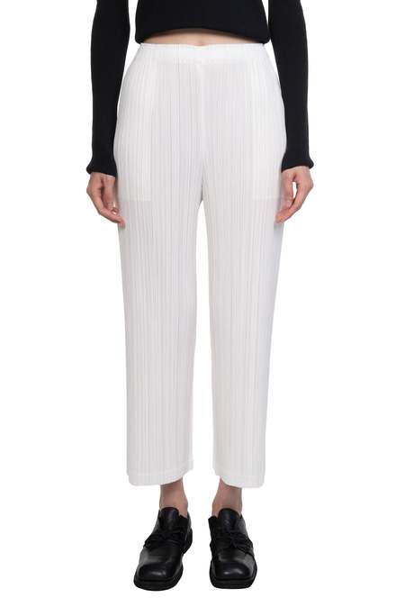 Pleats Please by Issey Miyake Fizzy Pleated Pants - White | Garmentory