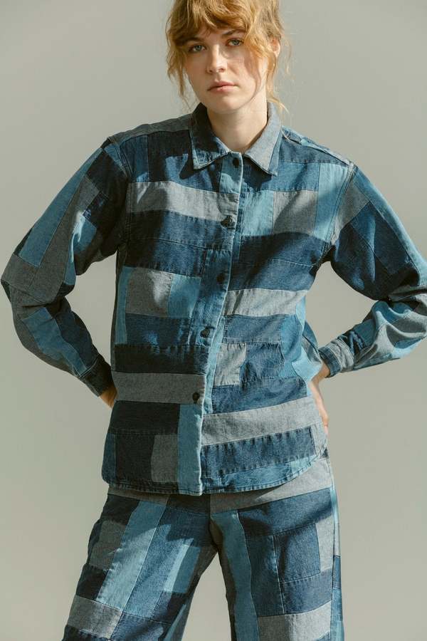 Carleen Big Shirt - Log Cabin Patchwork