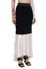 Peng Tai Layered Maxi Skirt - Black/Ivory - Thumbnail 2