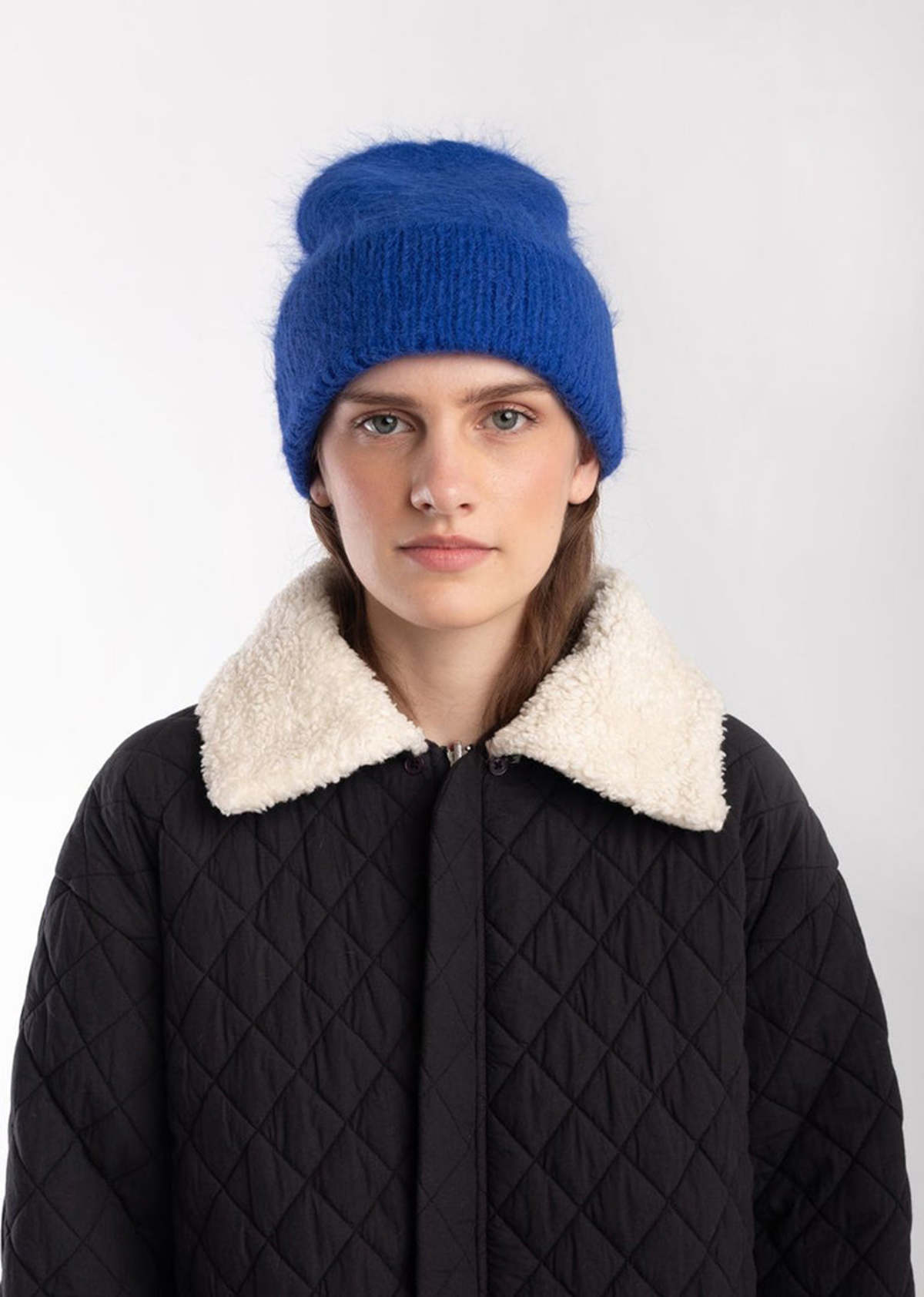 Micaela Greg Brushed Rib Hat - Electric Blue | Garmentory display picture 2