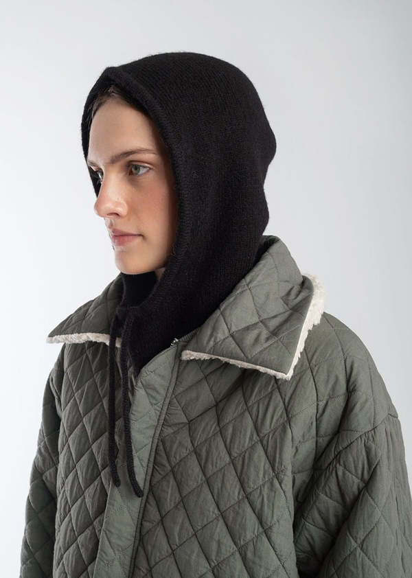 Micaela Greg Knit Hood - Black | Garmentory Micaela Greg Knit Hood - Black | Garmentory