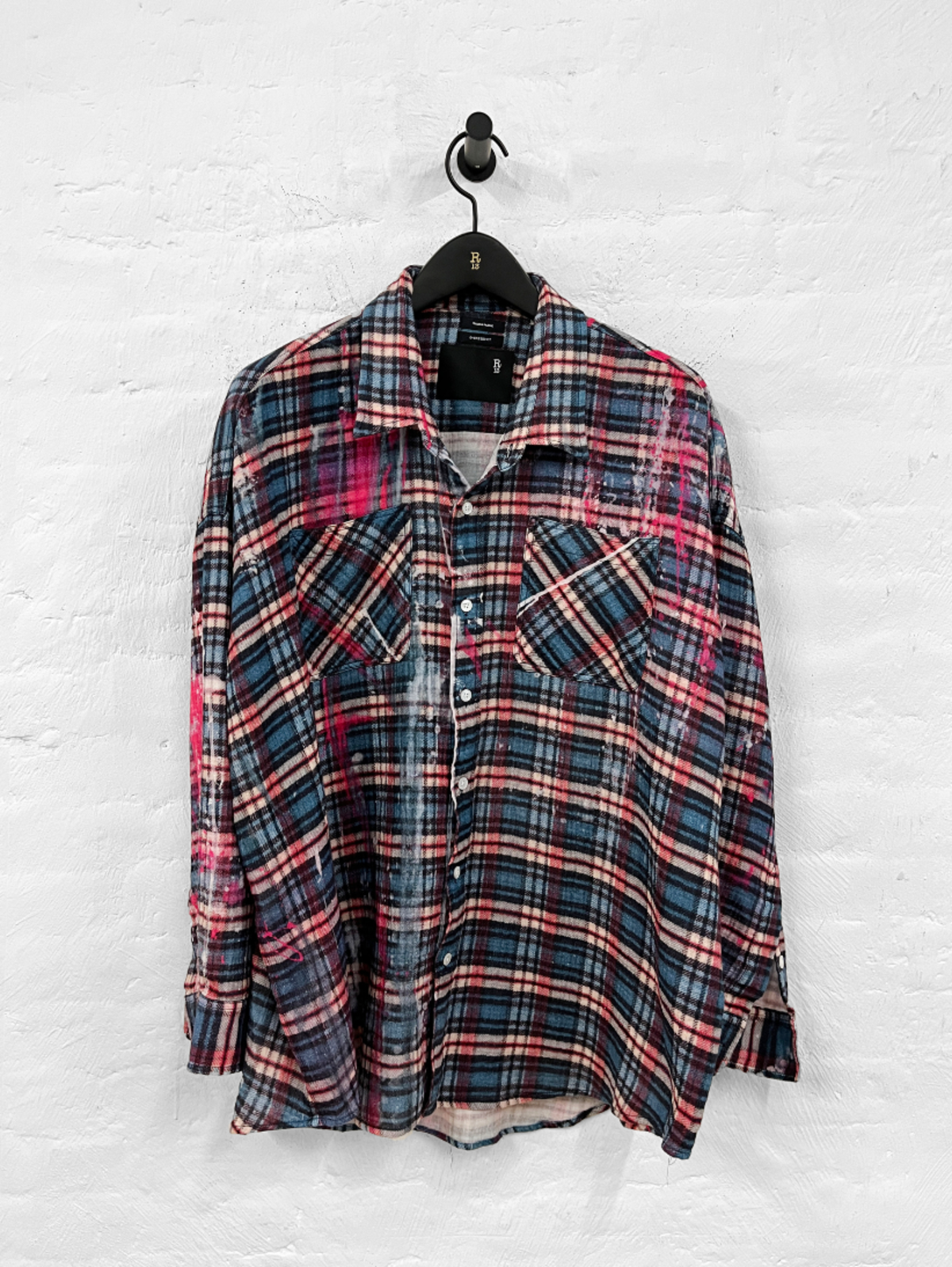 R13 Drop Neck Workshirt - Blue Plaid | Garmentory