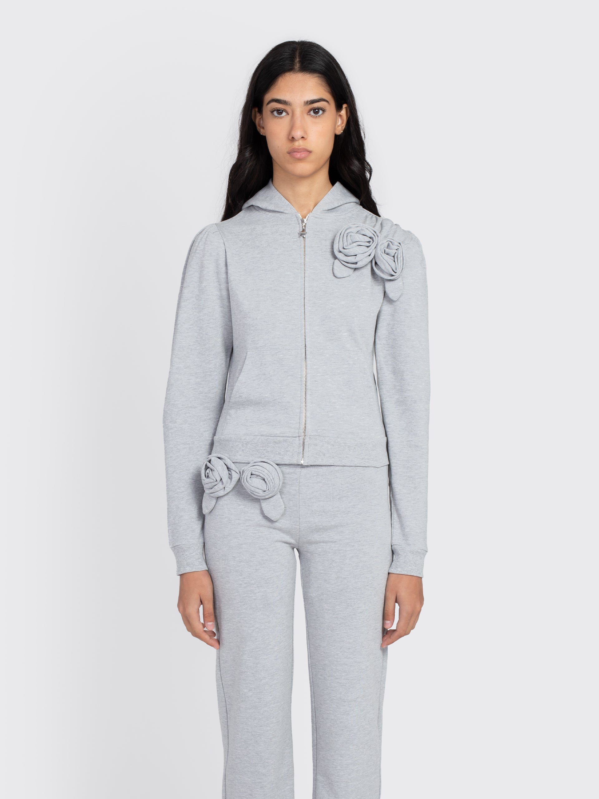 Sandy Liang Sookie Hoodie - Heather Grey | Garmentory