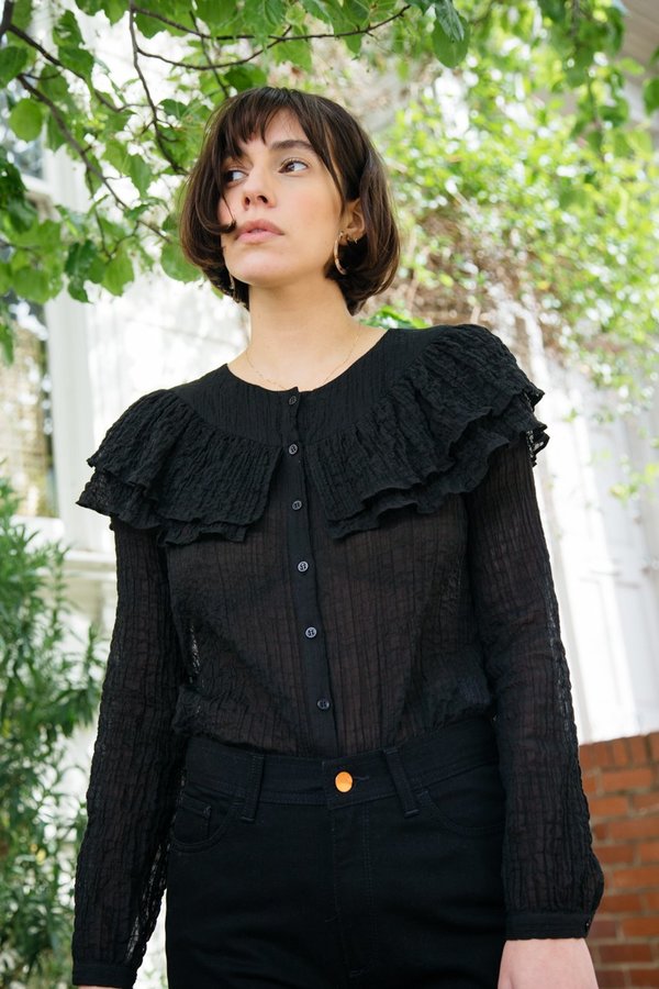 Intropia Ruffle Top - Black Intropia Ruffle Top - Black