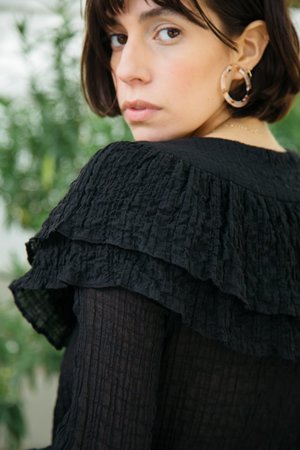Intropia Ruffle Top - Black Intropia Ruffle Top - Black