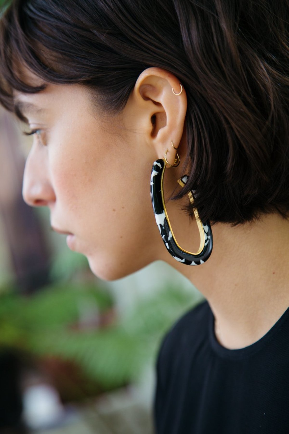 Machete Margot Lux Hoop Earrings Noir Garmentory