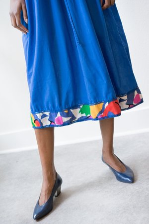 Backtalk PDX Vintage Colorful Face Print Maxi Dress Backtalk PDX Vintage Colorful Face Print Maxi Dress