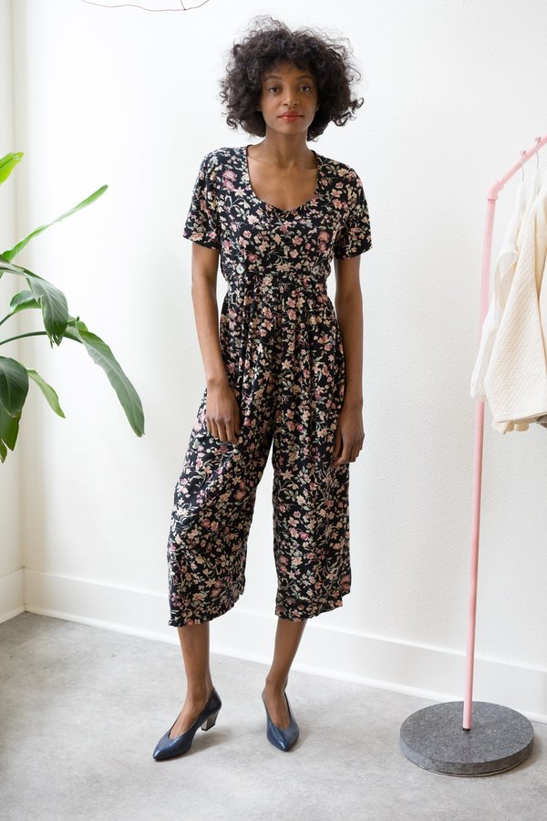 Backtalk PDX Vintage Floral Jumpsuit Womens Pastels Backtalk PDX Vintage Floral Jumpsuit Womens Pastels