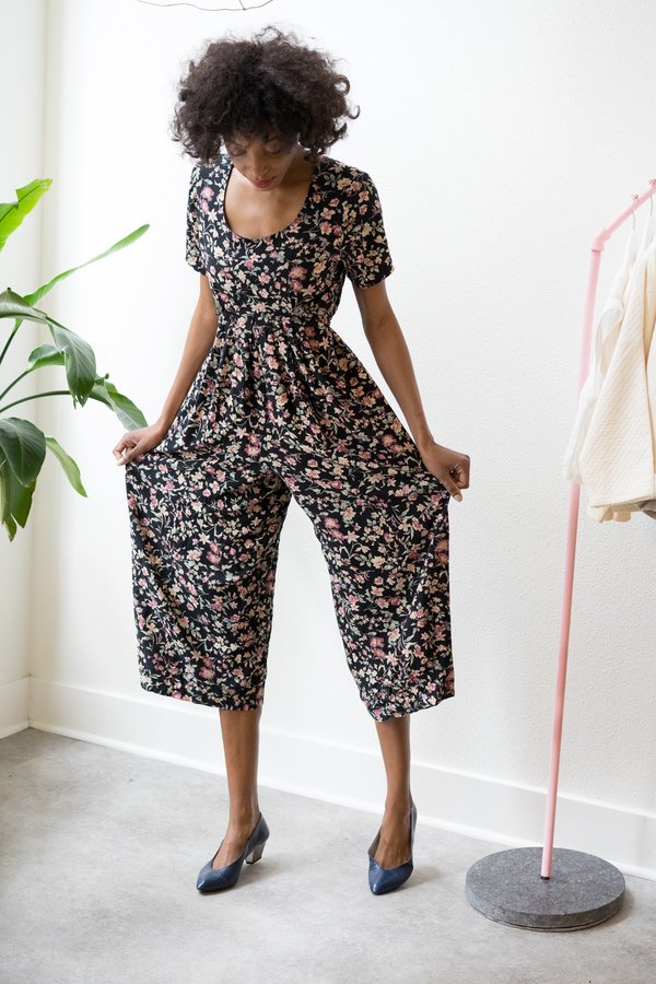 Backtalk PDX Vintage Floral Jumpsuit Womens Pastels Backtalk PDX Vintage Floral Jumpsuit Womens Pastels
