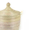 Mbare Medium Two Tone Basket - Natural/White - Thumbnail 3