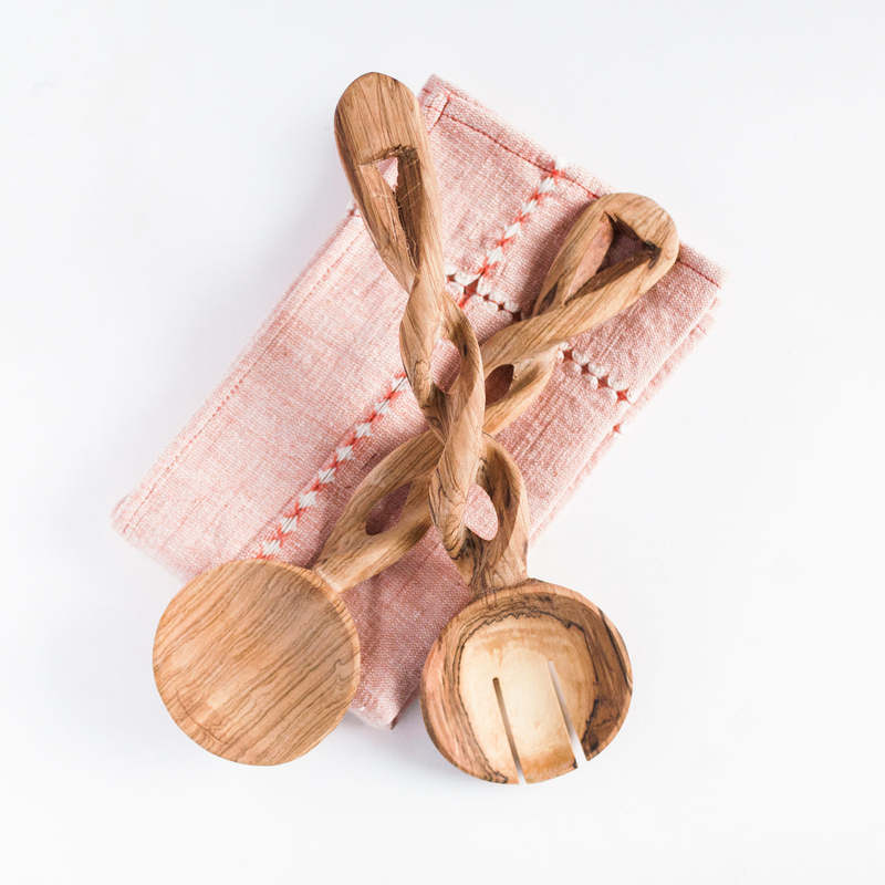 Creative Women Olive Wood Spiral Servers Creative Women Olive Wood Spiral Servers