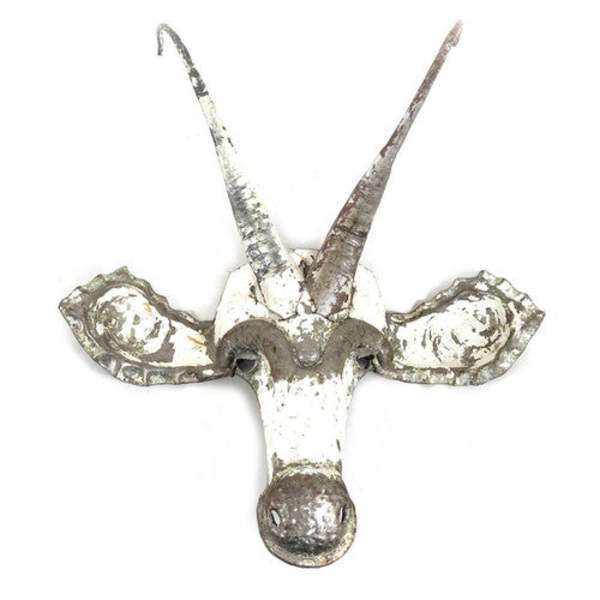 Mbare Sable Animal Mask Recycled Metal Wall Art | Garmentory