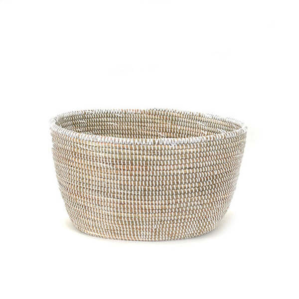 Mbare White Oval Basket