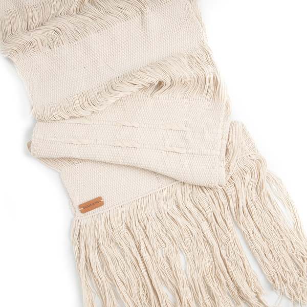 Crafted Home White Thread Table Runner Crafted Home White Thread Table Runner