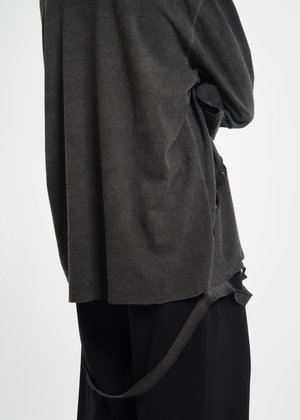 Hyein Seo Grey Slashed L/S T-Shirt Hyein Seo Grey Slashed L/S T-Shirt
