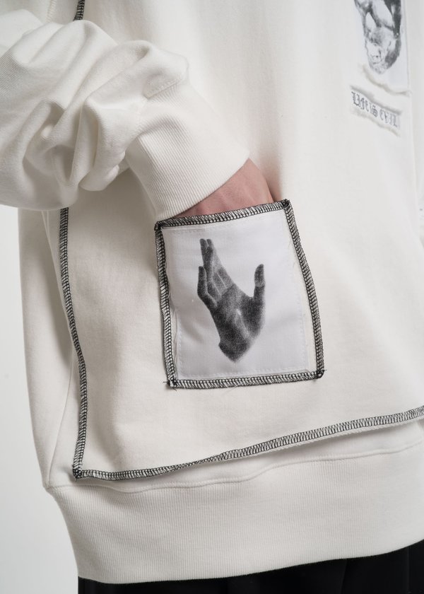 Hyein Seo White Patchwork Sweatshirt Hyein Seo White Patchwork Sweatshirt