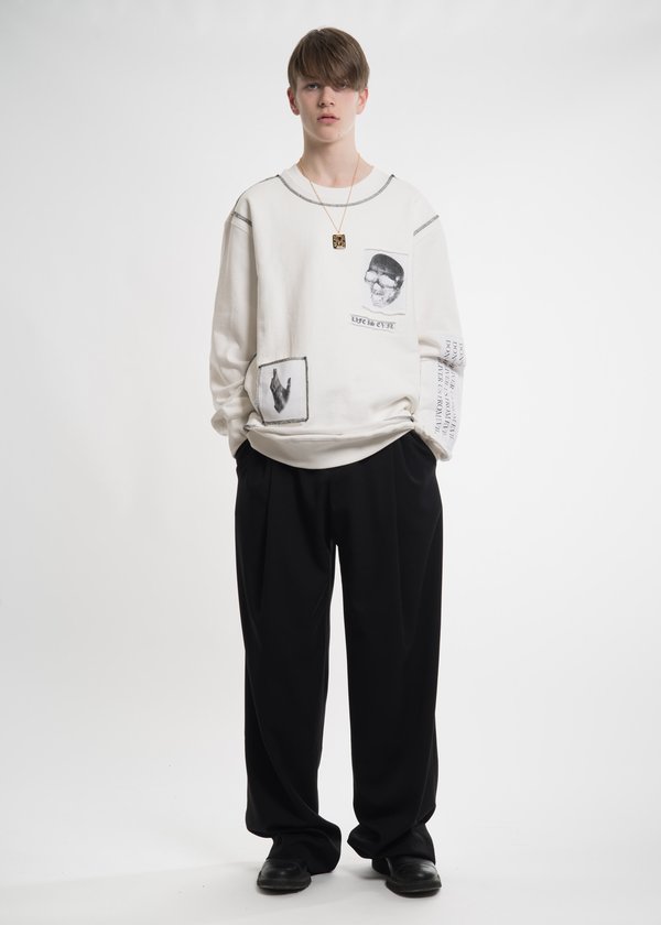 Hyein Seo White Patchwork Sweatshirt Hyein Seo White Patchwork Sweatshirt