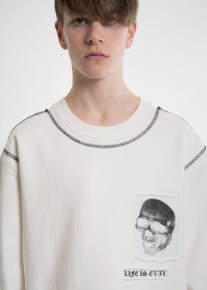 Hyein Seo White Patchwork Sweatshirt Hyein Seo White Patchwork Sweatshirt