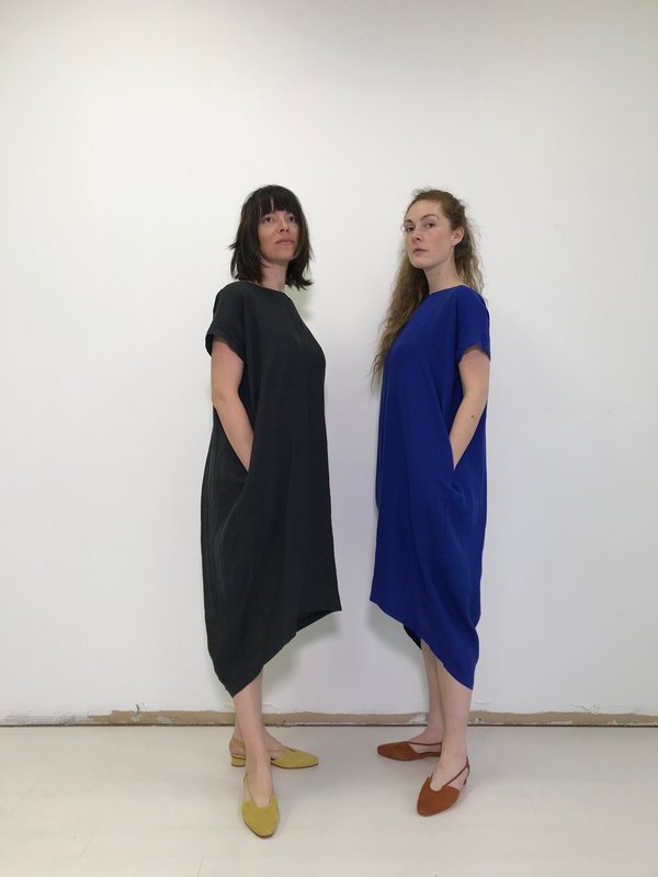 Black Crane Pleated Cocoon Dress Black Crane Pleated Cocoon Dress