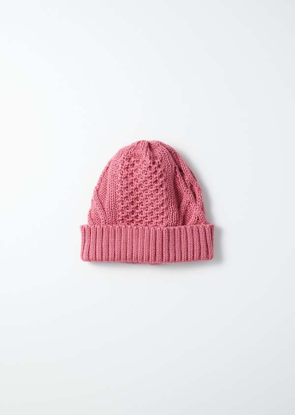 Rototo Ac/w Aran Cable Watch Cap - Pink