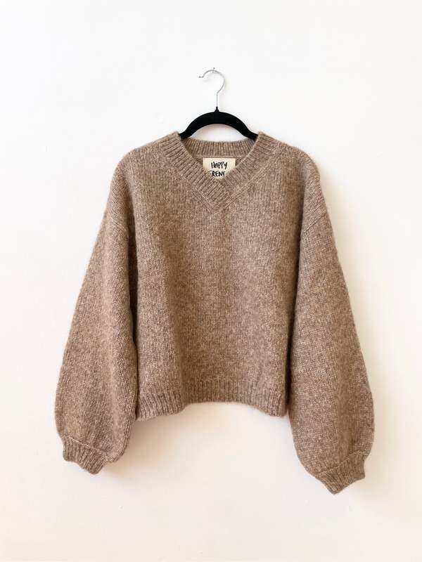 Happy French Gang Undyed Alpaca Hand-loomed Flix Sweater - Camel