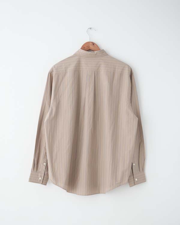 Ernie Palo Striped Silk & Cotton Shirt - Dark Tan/Blue