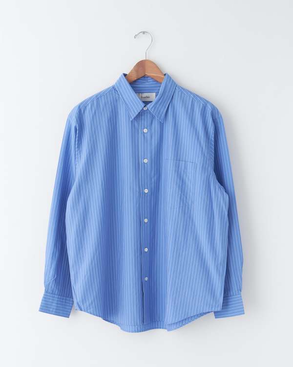 Ernie Palo Striped Silk & Cotton Shirt - Very Blue | Garmentory