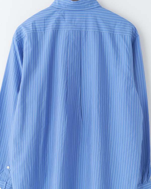 Ernie Palo Striped Silk & Cotton Shirt - Very Blue | Garmentory