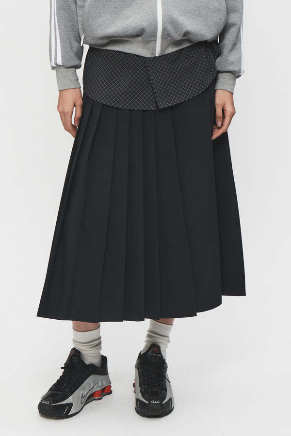Pleated-Wrap-Skirt-