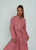 Odeeh Taffeta Shirt Dress - Rouge - Thumbnail 4
