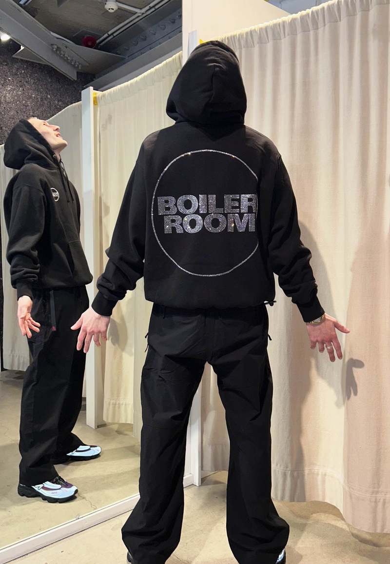 Boiler Room Diamante Logo Hood - Black | Garmentory