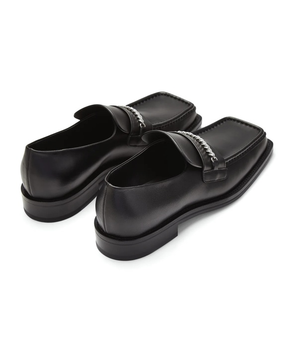 Martine Rose Men's Square Toe Chain Loafer - Black | Garmentory