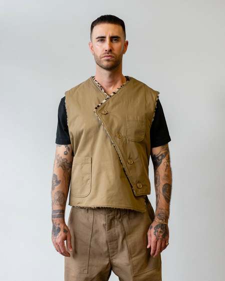 トップス Engineered Garments uplandvest Engineered Garments Upland Vest Olive Cotton Ripstop - Made