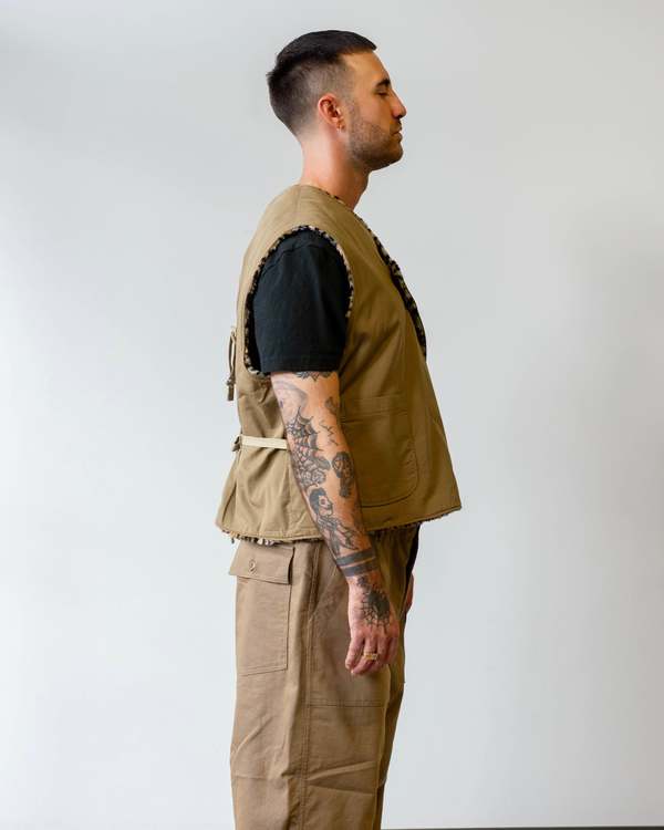 Engineered Garments Nyco Twill Over Vest - Khaki | Garmentory