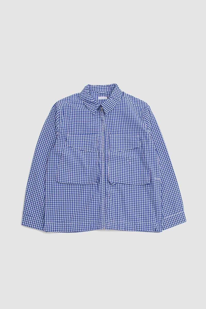 Pop Trading Company Checked Boxer Shirt - Twilight Blue