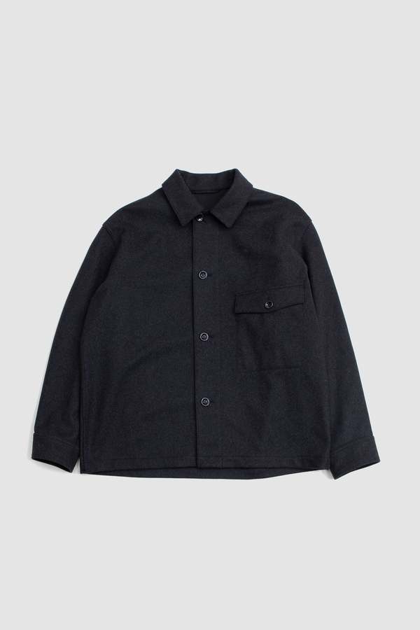Lemaire One Pocket Overshirt - Ash Black | Garmentory