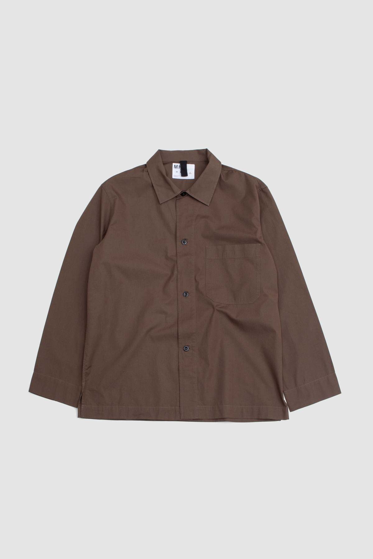 Margaret Howell Compact Cotton Poplin PJ Shirt - Carob | Garmentory