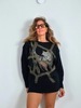 Appliqué Sweater - Ink Black - Thumbnail 2