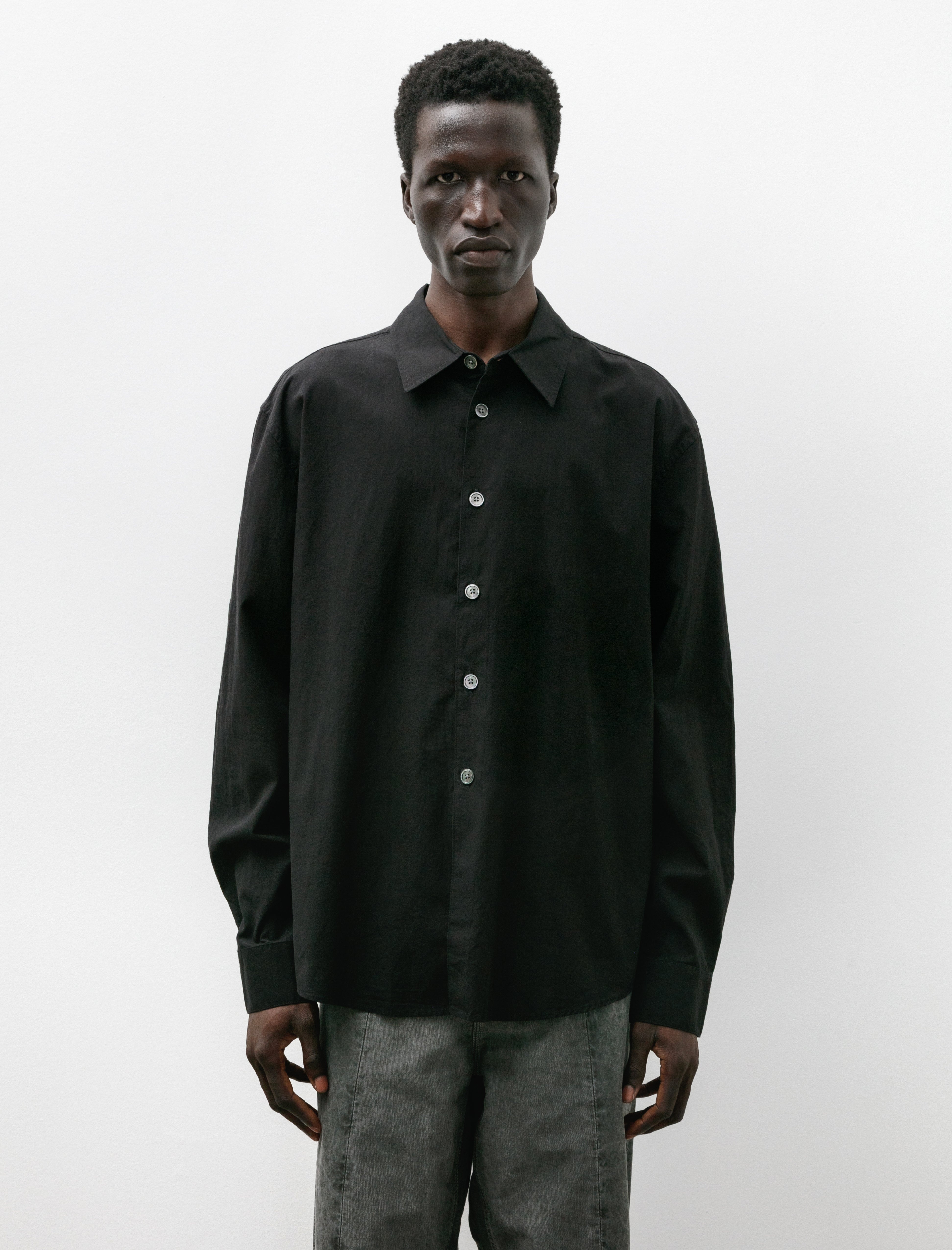 Our Legacy Liquid Poplin Beyond Shirt - Black | Garmentory