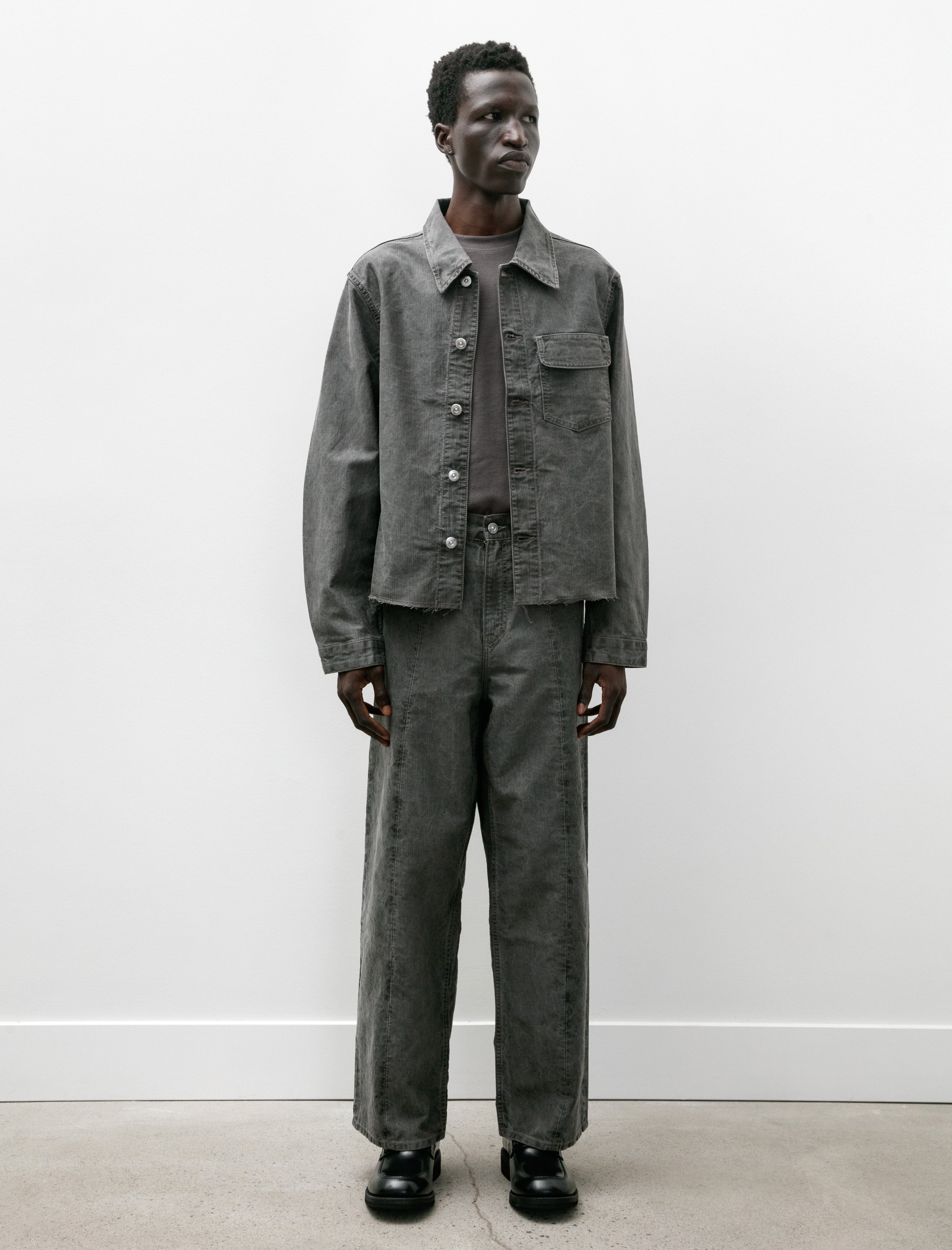 Our Legacy Fatigue Cut denim - Olive Pigment Coated Weave