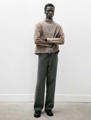 Our Legacy Shrunken Fullzip Polo - Beige Hound Check | Garmentory