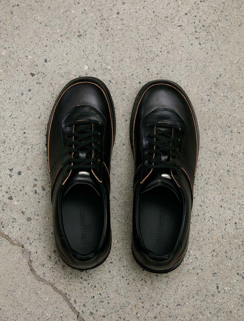 Our Legacy Ten Pin Shoe - Black Strike Leather | Garmentory