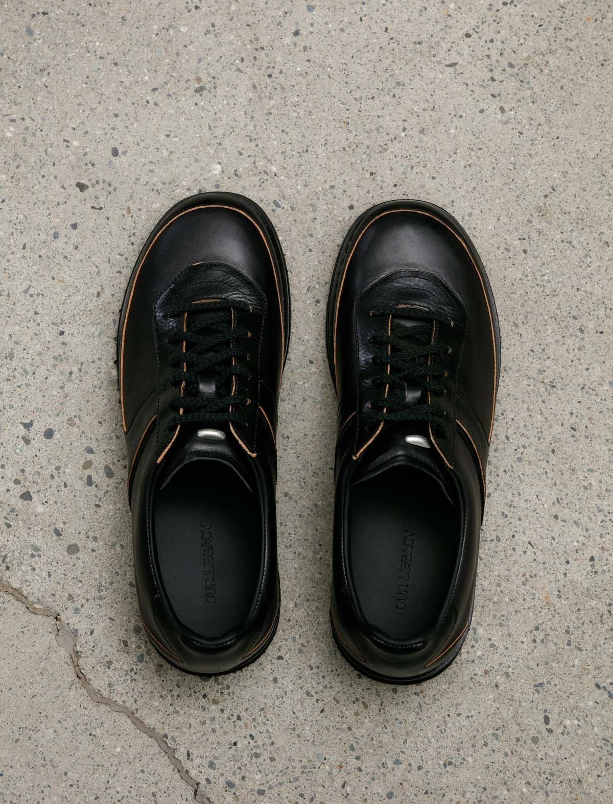 Our Legacy Ten Pin Shoe - Black Strike Leather | Garmentory